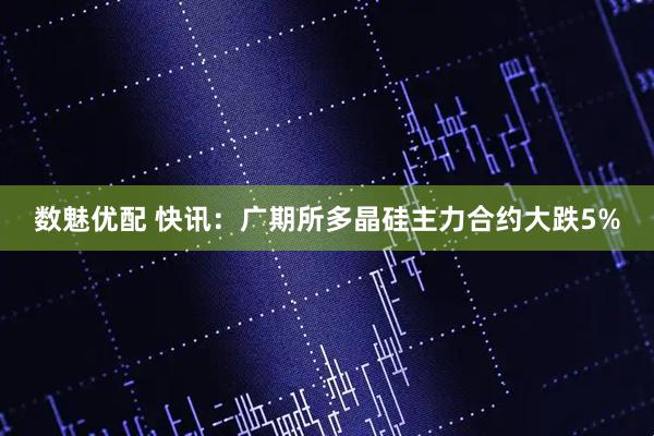 数魅优配 快讯：广期所多晶硅主力合约大跌5%