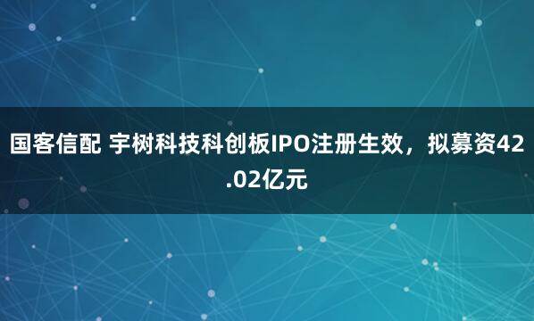 国客信配 宇树科技科创板IPO注册生效，拟募资42.02亿元